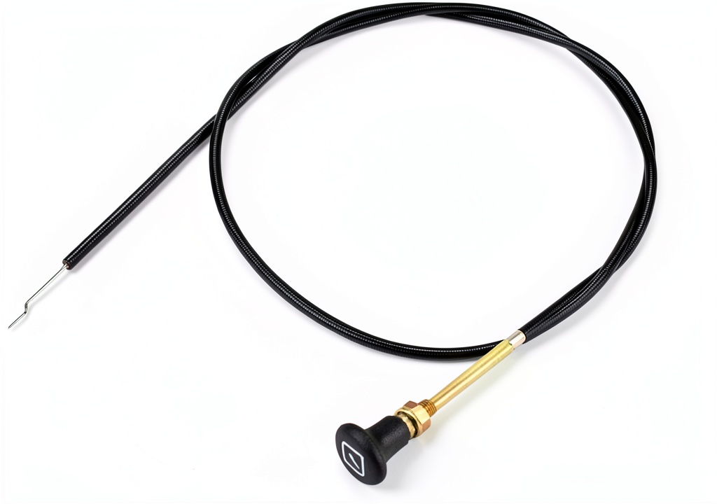 Installing Bad Boy Choke Cable Replacement 054-8017-00 on a wooden workbench