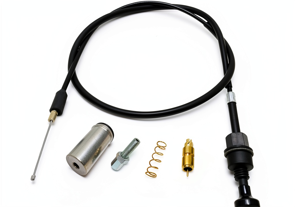 Installing SEASAIL choke cable for Arctic Cat ATVs on a wooden workbench