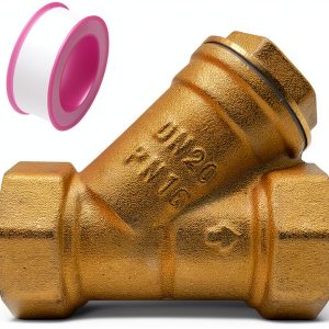 Y Strainer 3/4 Brass Sediment Filter Attachment Water Filter with 40 Mesh Filter Screen Plastic Inline Hose Filter Twist-On 0.75 Inch DN20 0-0